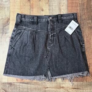 We the Free NEW Women's Sanded Black Distressed Denim Skirt Sz 28 Festival Boho